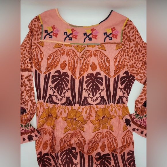 NWOT FARM Rio multi color Ainika Print Macaws Tiered Maxi Dress - Picture 6 of 9